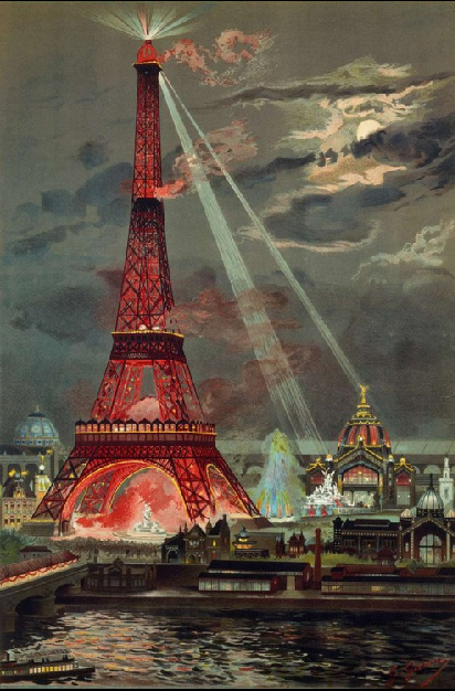 Figure 4: The Eiffel Tower illuminated at the occasion of the world exhibition 1889, by Georges Garen. © Photo RMN Grand Palais – J. Schormans.
