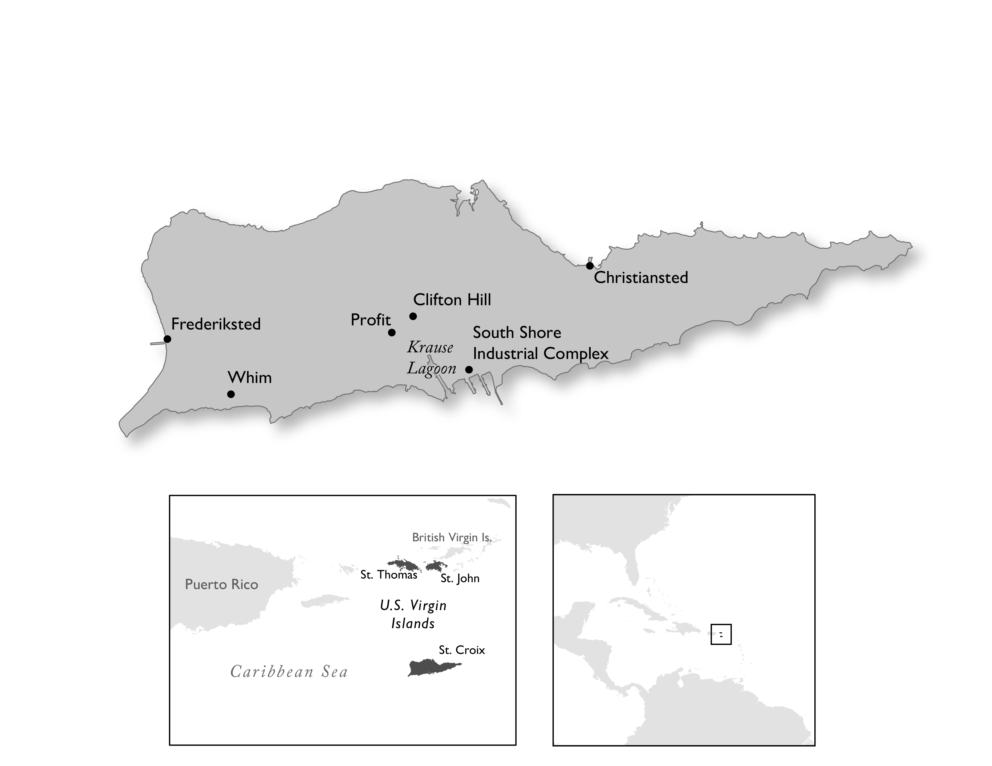 Figure 1: Map of St. Croix and surrounding area. Created by Michael Pesses.